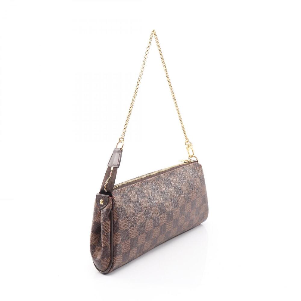 Louis Vuitton Damier Canvas Handbag Brown Leather Eva - Picture 2 of 7